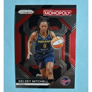 Kelsey Mitchell WNBA Ind Fever 2024 Panini Monopoly Red Icon SP Prizm #WNBA 28
